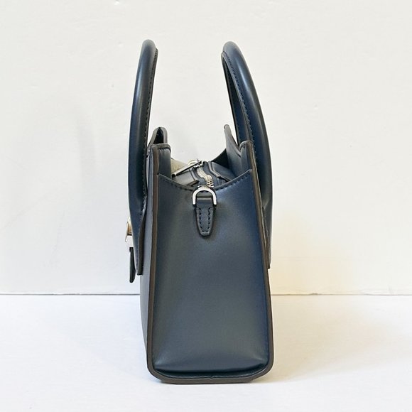 Michael Kors Gabby Small Satchel Top Zip Shoulder Crossbody Bag Navy - Picture 6 of 13